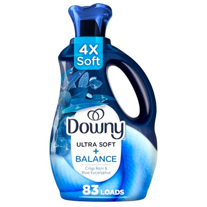 Downy Ultra Soft Fabric Softener Liquid, Balance, Crisp Rain and Blue Eucalyptus, 2.76L