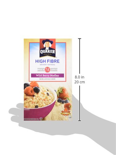 Quaker High Fibre Wild Berry Medley Instant Oatmeal, 8 Packets, 304g