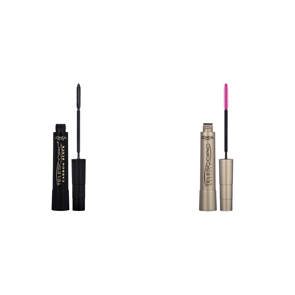 L’Oréal Paris Telescopic Mascara, Eyelash Lengthening Mascara, Unique Non-Clumping Formula, Delivers Intense Length, For Sensitive Eyes, Blackest Black, 8 ml