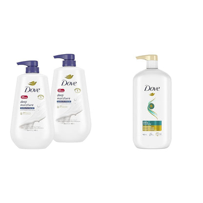 Dove Deep Moisture Body Wash with Pump, for nourishing the driest skin, 905ml (Pack of 2)