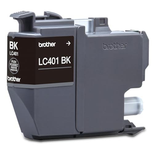 Brother Genuine LC401BKS Standard-Yield Black Ink Cartridge, Replacement Cartridges for Brother Printer MFC-J1010DW, MFC-J1012DW, MFC-J1170DW, MFC-J1800DW