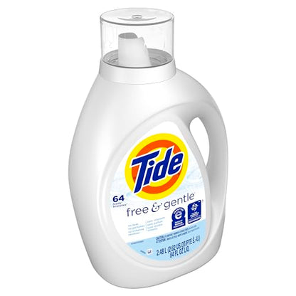 Tide Free & Gentle Liquid Laundry Detergent, 64 loads, 84 fl oz