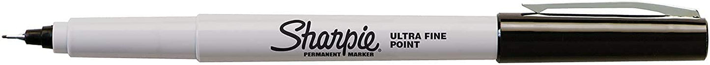 Sharpie Permanent Markers, Ultra Fine Point, Black, 2 Markers(37161)