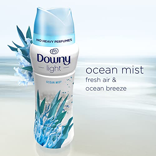 Downy Light Laundry Scent Booster Beads for Washer, Ocean Mist, 680 Grams, with No Heavy Perfumes