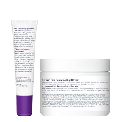 CeraVe Night Cream for Face, Skin Renewing Moisturizer for Men & Women With Hyaluronic Acid, Niacinamide, Bio Peptides & Ceramides. Fragrance Free, Non-comedogenic, Suitable for Sensitive Skin