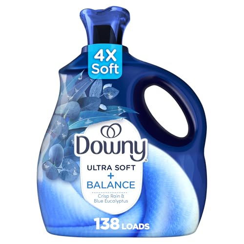 Downy Ultra Soft Fabric Softener Liquid, Balance, Crisp Rain and Blue Eucalyptus, 2.76L
