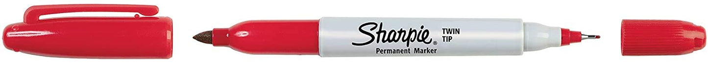 Sharpie Twin Tip Permanent Markers, Fine and Ultra Fine, Black, 2 Count