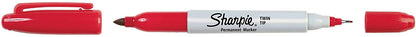 Sharpie Twin Tip Permanent Markers, Fine and Ultra Fine, Black, 2 Count