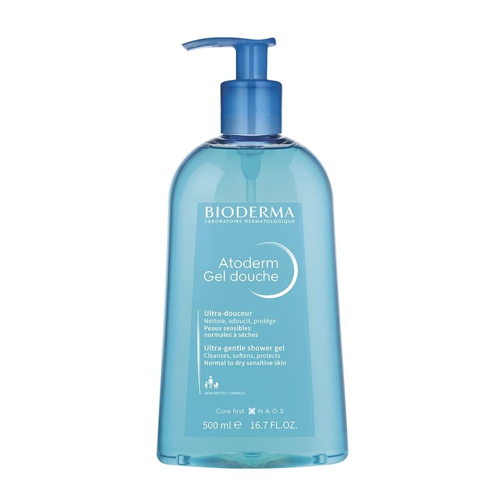 Bioderma - Atoderm Shower Gel Body Wash - Moisturizing Face and Body Cleanser for Normal to Dehydrated Sensitive Skin, 1lt