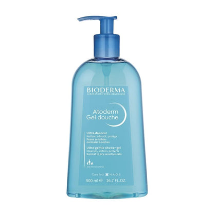 Bioderma - Atoderm Shower Gel Body Wash - Moisturizing Face and Body Cleanser for Normal to Dehydrated Sensitive Skin, 1lt
