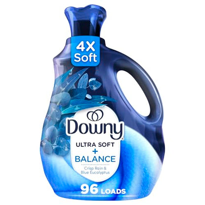 Downy Ultra Soft Fabric Softener Liquid, Balance, Crisp Rain and Blue Eucalyptus, 2.76L