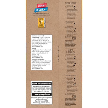 Quaker Maple & Brown Sugar Flavour Instant Oatmeal, 18 Packets, 774g
