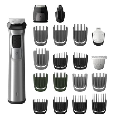 Philips Multigroom Series 7000, Cordless Wet & Dry with 19 Trimming Accessories, DualCut Technology, Lithium-Ion and Storage Bag, MG7770/18