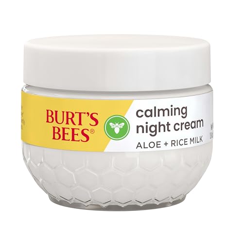 Burt's Bees Sensitive Hydrating Gentle Daily Face Cream Moisturizer Face Lotion for Sensitive Skin with Aloe and Rice Milk, 98.9% Natural Origin, Developed with Dermatologists, 51g