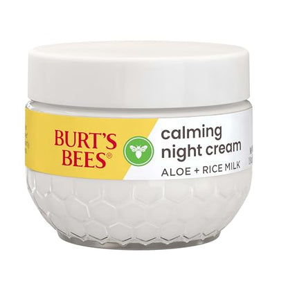 Burt's Bees Sensitive Hydrating Gentle Daily Face Cream Moisturizer Face Lotion for Sensitive Skin with Aloe and Rice Milk, 98.9% Natural Origin, Developed with Dermatologists, 51g