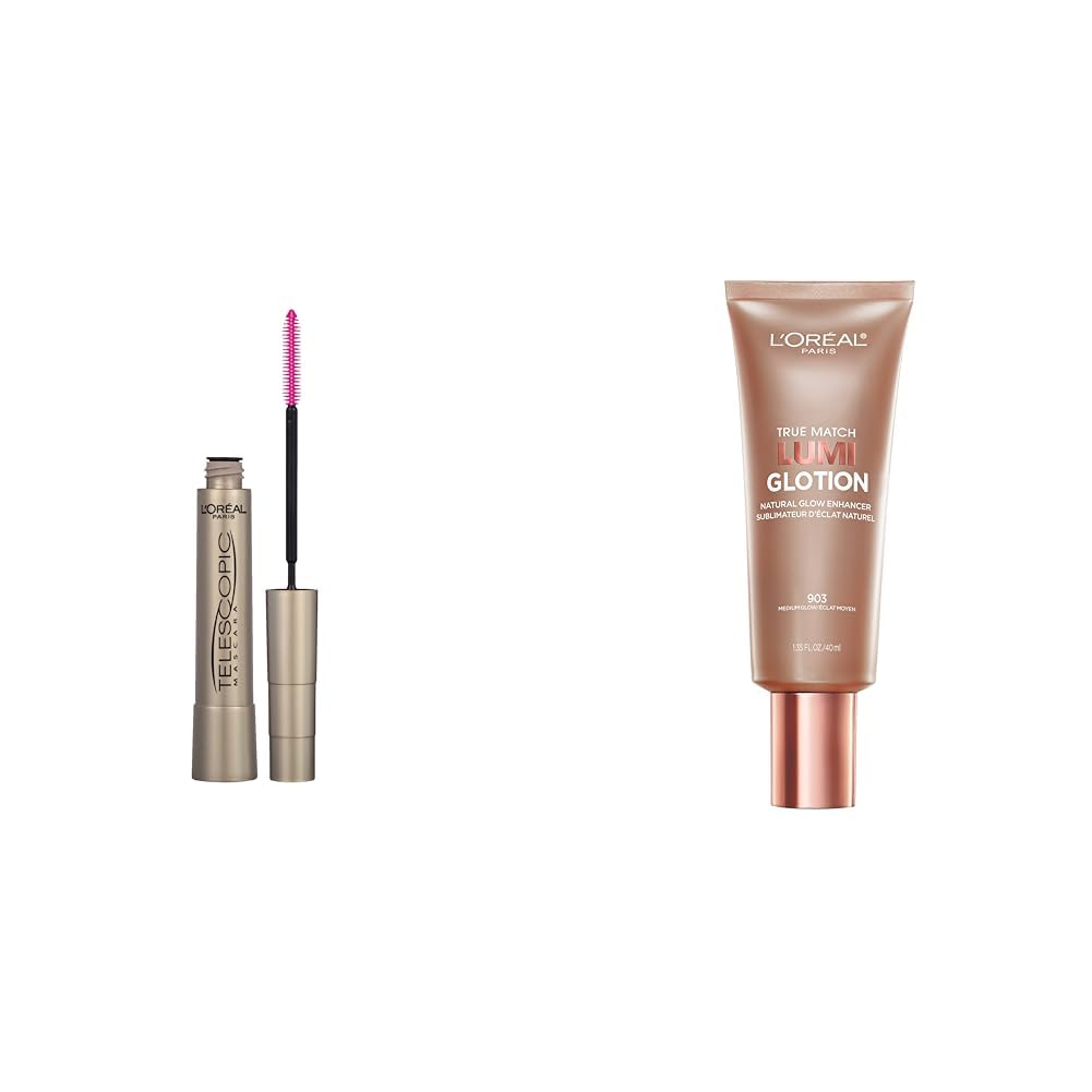 L’Oréal Paris Telescopic Mascara, Eyelash Lengthening Mascara, Unique Non-Clumping Formula, Delivers Intense Length, For Sensitive Eyes, Blackest Black, 8 ml