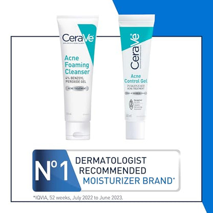 CeraVe 4% Benzoyl Peroxide ACNE Treatment Foaming Cleanser Face & Body Wash, with Hyaluronic Acid and Niacinamide. Helps Clear Acne Pimples and prevent breakouts. Gentle Gel, Fragrance-Free, 150ML