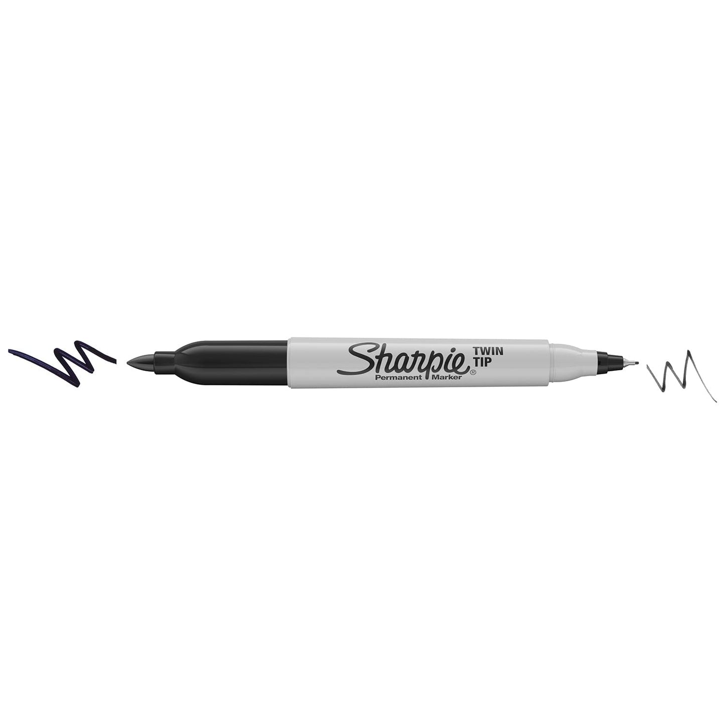 Sharpie Twin Tip Permanent Markers, Fine and Ultra Fine, Black, 2 Count