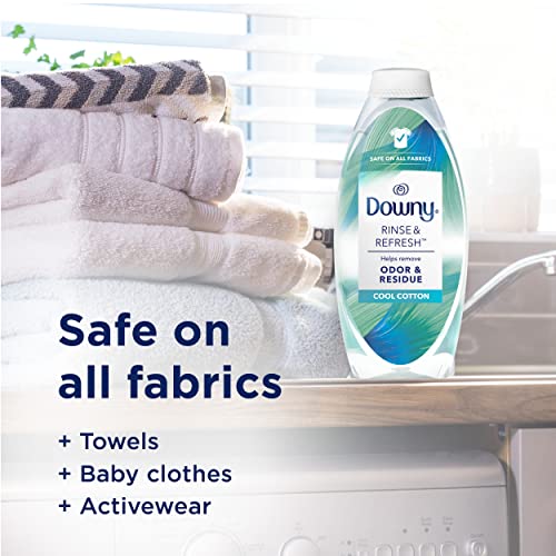 Downy Rinse & Refresh Laundry Odour Remover and Fabric Softener, Cool Cotton, Safe On All Fabrics, HE Compatible, 1.43L