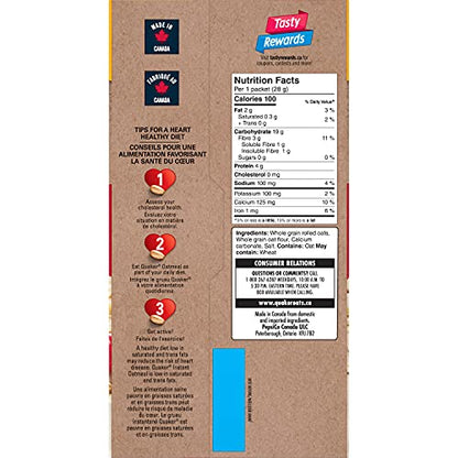 Quaker Maple & Brown Sugar Flavour Instant Oatmeal, 18 Packets, 774g