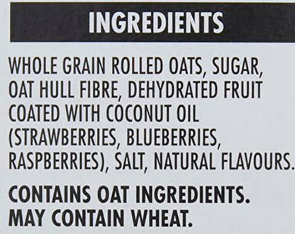Quaker High Fibre Wild Berry Medley Instant Oatmeal, 8 Packets, 304g