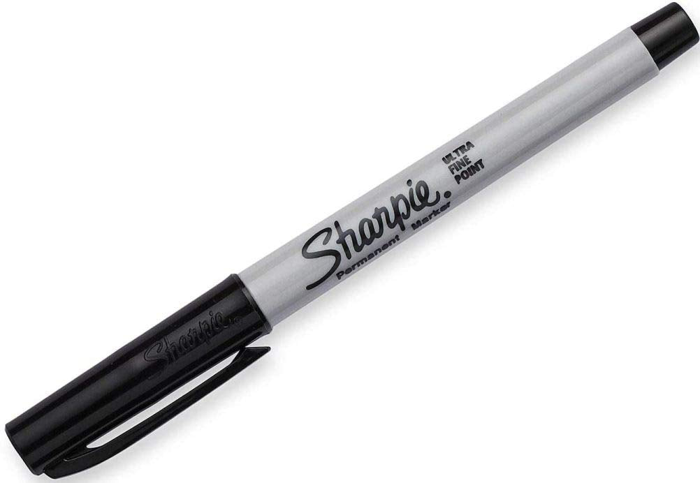 Sharpie Permanent Markers, Ultra Fine Point, Black, 2 Markers(37161)