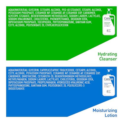 CeraVe Moisturizing Lotion, Daily Lightweight Lotion with Hyaluronic Acid & Ceramides for Women and Men. Suitable for Dry & Sensitive Skin, Fragrance-Free, Non-Comedogenic & Allergy Tested, 473 mL
