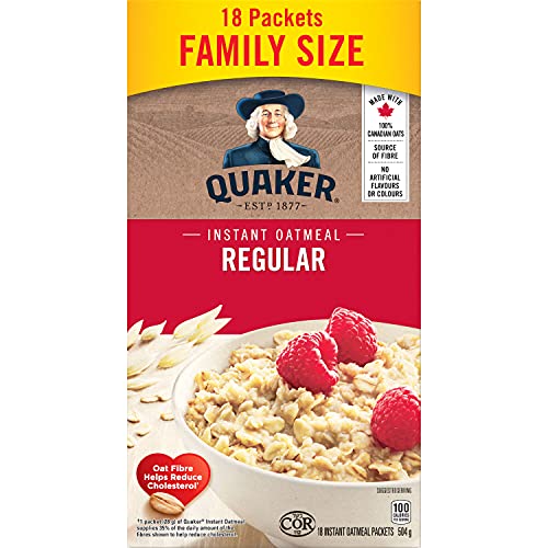 Quaker Maple & Brown Sugar Flavour Instant Oatmeal, 18 Packets, 774g