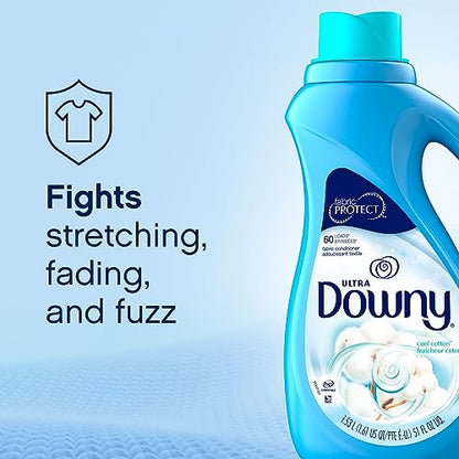 Downy Ultra Laundry Liquid Fabric Softener (Fabric Conditioner), Cool Cotton, 2.64L, 120 Loads
