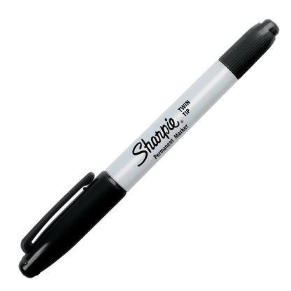 Sharpie Twin Tip Permanent Markers, Fine and Ultra Fine, Black, 2 Count
