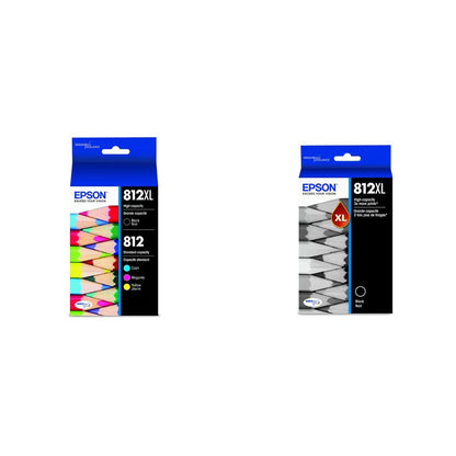 Epson T812 High Capacity Black and Standard Capacity Colour Combo (CMY) Pack Ink