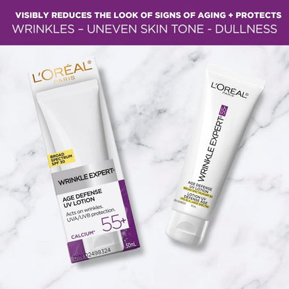 L’Oréal Paris Anti-Aging Face Cream 55+, Day & Night Skincare, Wrinkle Expert, With Calcium to Reduce the Look of Wrinkles, 50mL