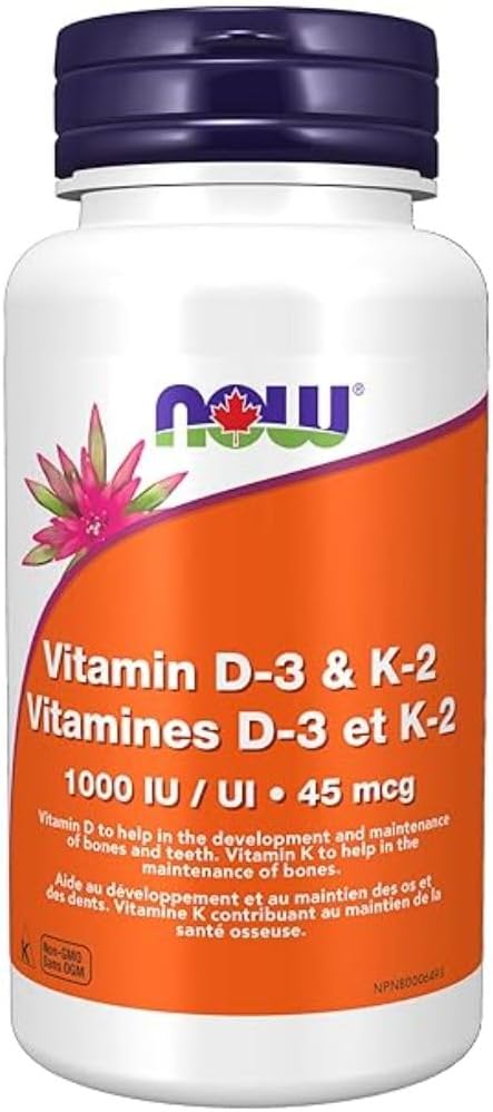Now Foods Vit D-3 1,000 IU & K2 45mcg 120vcap