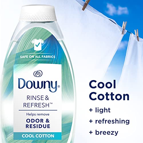 Downy Rinse & Refresh Laundry Odour Remover and Fabric Softener, Cool Cotton, Safe On All Fabrics, HE Compatible, 1.43L