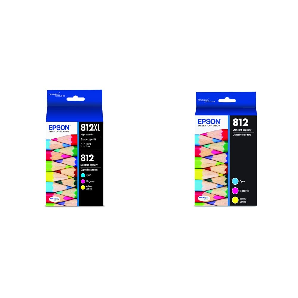 Epson T812 High Capacity Black and Standard Capacity Colour Combo (CMY) Pack Ink