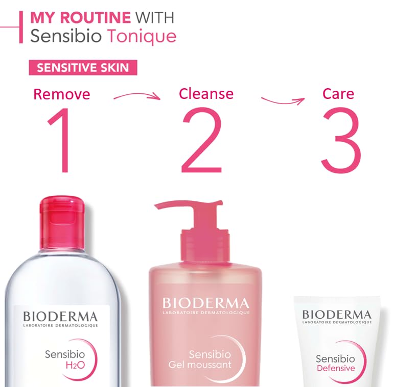 Bioderma Sensibio Cleansing Foaming Gel and Make-Up Removing Refreshing feeling for Sensitive Skin Unscented, 16.7 Fl Oz