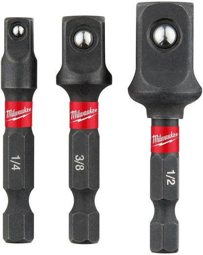 MILWAUKEE ELEC TOOL 48-32-5033 Power Drill Bit Extensions Shockwave Socket Adapter Set, 1/4" Pack of 1