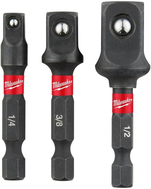 MILWAUKEE ELEC TOOL 48-32-5033 Power Drill Bit Extensions Shockwave Socket Adapter Set, 1/4" Pack of 1