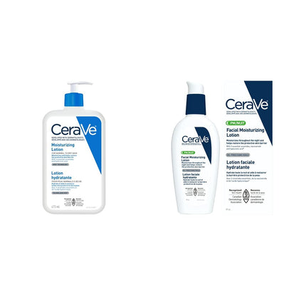 CeraVe Moisturizing Lotion, Daily Lightweight Lotion with Hyaluronic Acid & Ceramides for Women and Men. Suitable for Dry & Sensitive Skin, Fragrance-Free, Non-Comedogenic & Allergy Tested, 473 mL