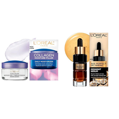 L’Oréal Paris Day and Night Moisturizer Cream, Collagen Moisture Filler Skincare, Hydrating Cream for Face, Neck and Chest to Smooth Skin and Reduce Look of Wrinkles, 50 ml