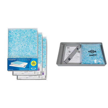 PetSafe ScoopFree Self-Cleaning Cat Litter Box Tray Refills with Premium Blue Non-Clumping Crystals, 3-Pack