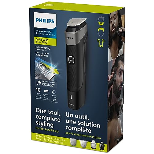 Philips Multigroom Series 3000 Cordless with 10 Trimming Accessories, Lithium-Ion and Storage Bag, MG3750/10