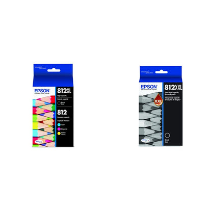 Epson T812 High Capacity Black and Standard Capacity Colour Combo (CMY) Pack Ink