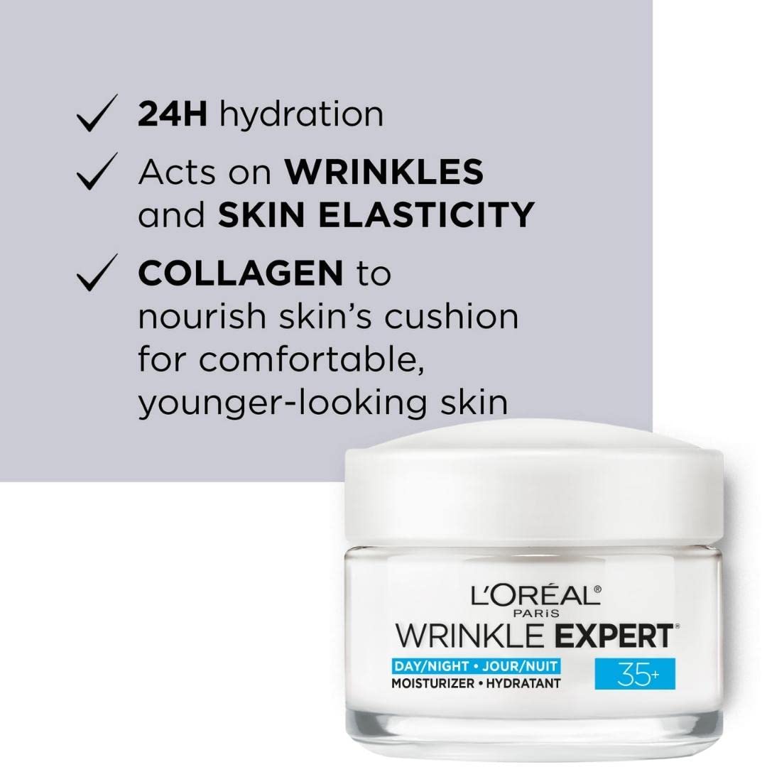 L’Oréal Paris Day and Night Moisturizer Cream, Collagen Moisture Filler Skincare, Hydrating Cream for Face, Neck and Chest to Smooth Skin and Reduce Look of Wrinkles, 50 ml