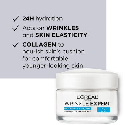 L’Oréal Paris Anti-Aging Face Cream 55+, Day & Night Skincare, Wrinkle Expert, With Calcium to Reduce the Look of Wrinkles, 50mL