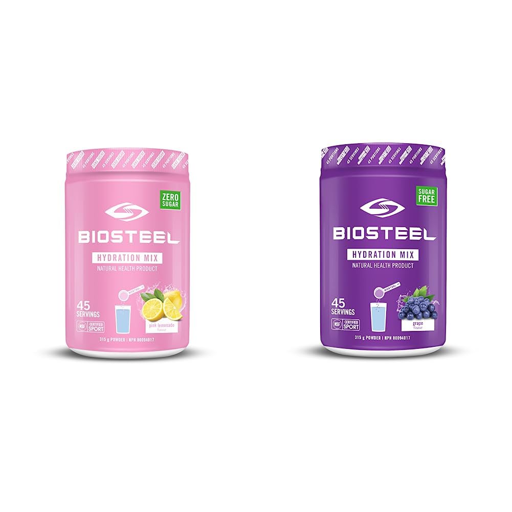 BioSteel Hydration Mix, Great Tasting Hydration with Zero Sugar, and No Artificial Flavours or Preservatives, Pink Lemonade Flavour, 100 Servings per Tub