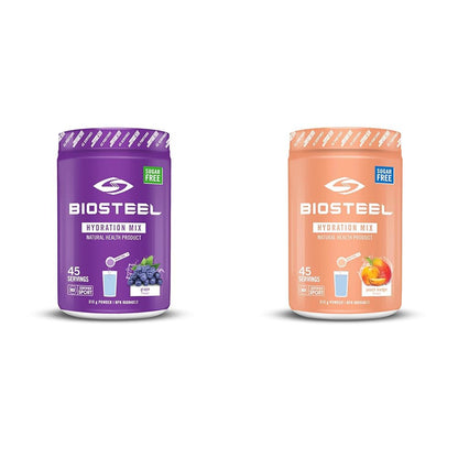 BioSteel Hydration Mix, Great Tasting Hydration with Zero Sugar, and No Artificial Flavours or Preservatives, Grape Flavour, 45 Servings per Tub