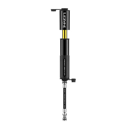 LEZYNE Pocket Drive HV Mini Bicycle Hand Pump, High Volume 90psi, Presta & Scrhader Compatible, CNC Aluminum, Compact, Plus-Size Tires, Portable Bike Pump