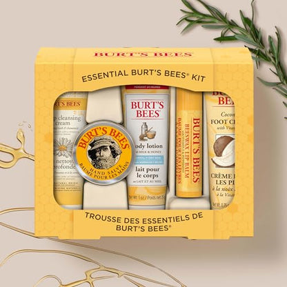 Burt's Bees Kissable Colour Gift Set, Warm Collection, 3 Lip Shimmers in Peony, Rhubarb and Fig