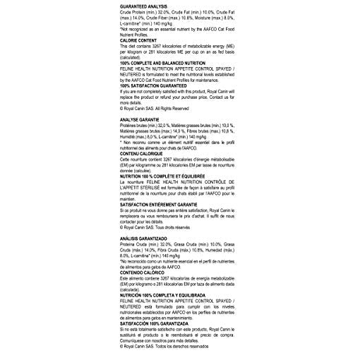 Royal Canin Feline Health Nutrition Spayed/Neutered Appetite Control Dry Cat Food, 2.5-Pound